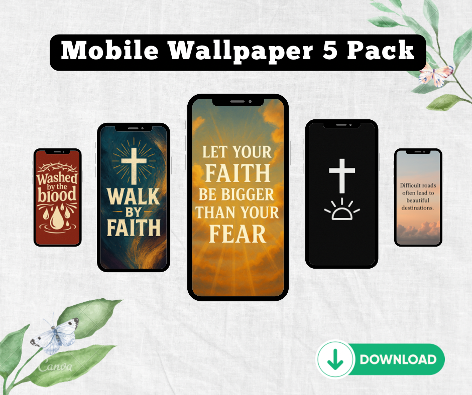 Faith Over Fear — Christian Mobile Wallpaper Pack (5 Inspirational Designs)